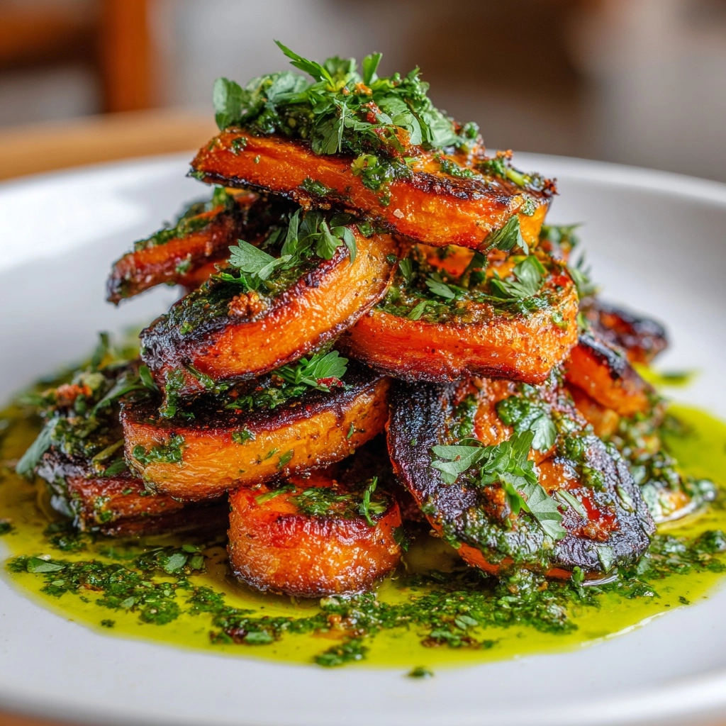 Crunchy Parmesan Carrots with Salsa Verde Recipe - Recipe Image