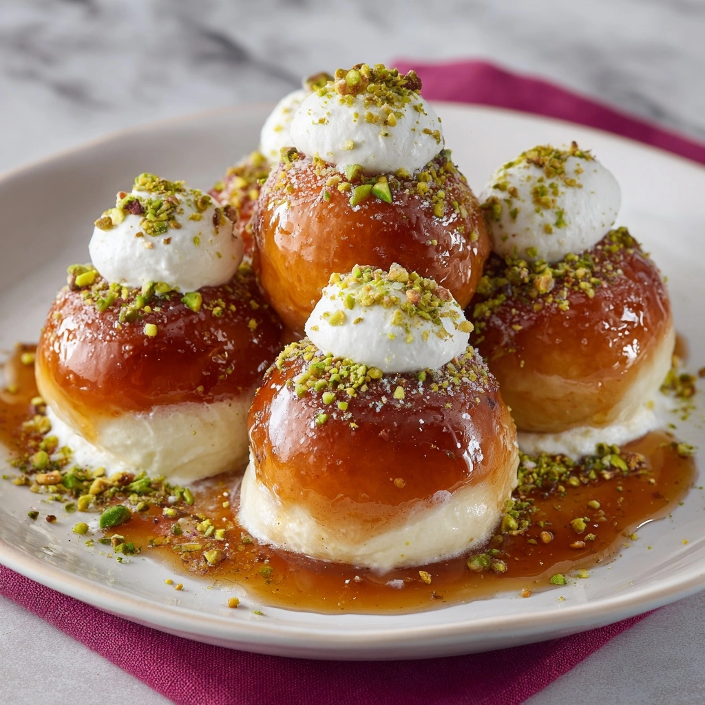 Stuffed Gulab Jamuns with Cream and Pistachio Filling Recipe - Recipe Image