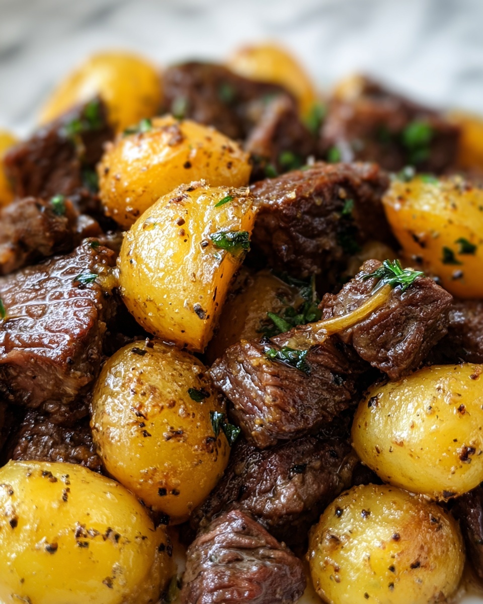 Slow Cooker Garlic Butter Beef Bites & Potatoes Recipe - Recipe Image