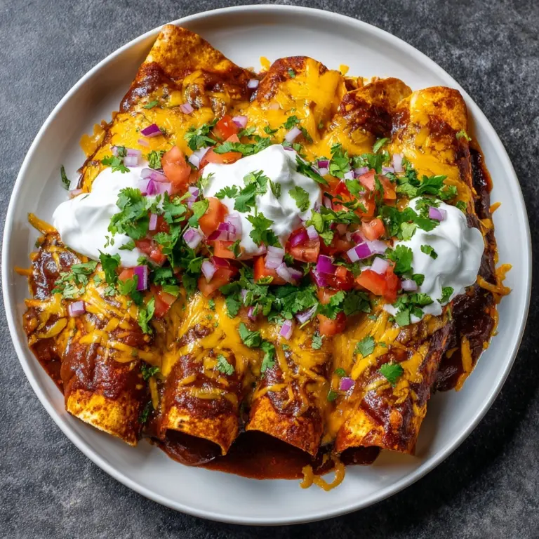 Homemade Easy Chicken Enchiladas with Cheesy Sauce Recipe