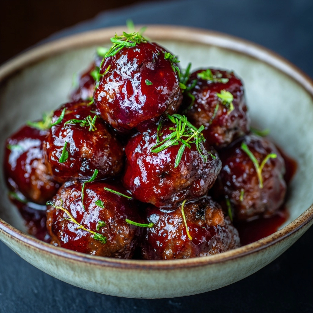 Cranberry Glazed Meatballs Recipe - Recipe Image
