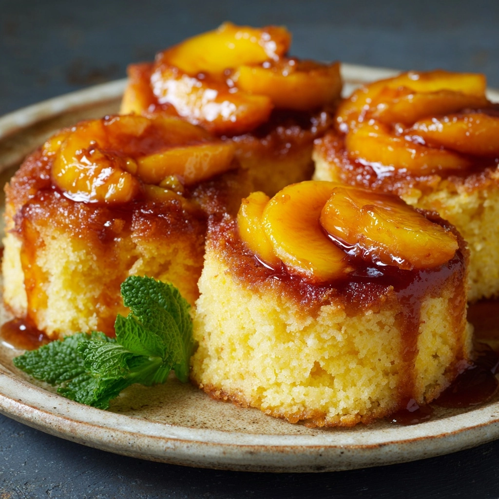 Peach Upside-Down Mini Cakes Recipe - Recipe Image