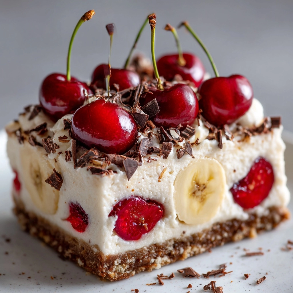 No-Bake Banana Split Cheesecake Recipe - Recipe Image