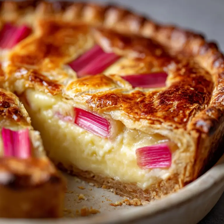 Crustless Rhubarb Custard Pie Recipe