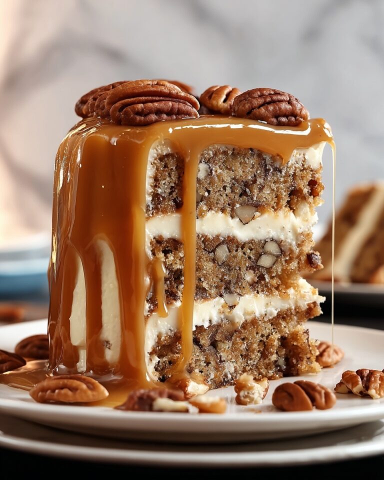 Banana Pecan Caramel Cake Recipe