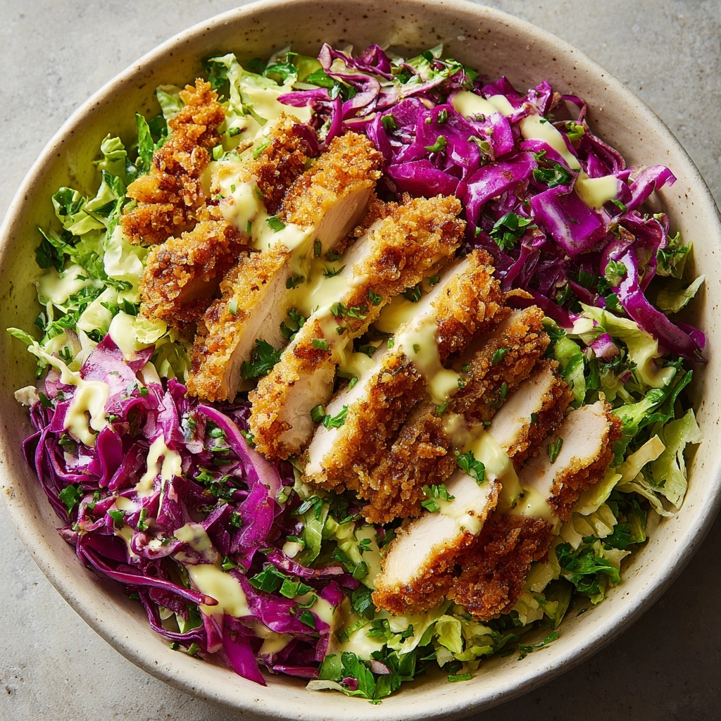 Caesar Slaw with Crispy Chicken Recipe - Recipe Image