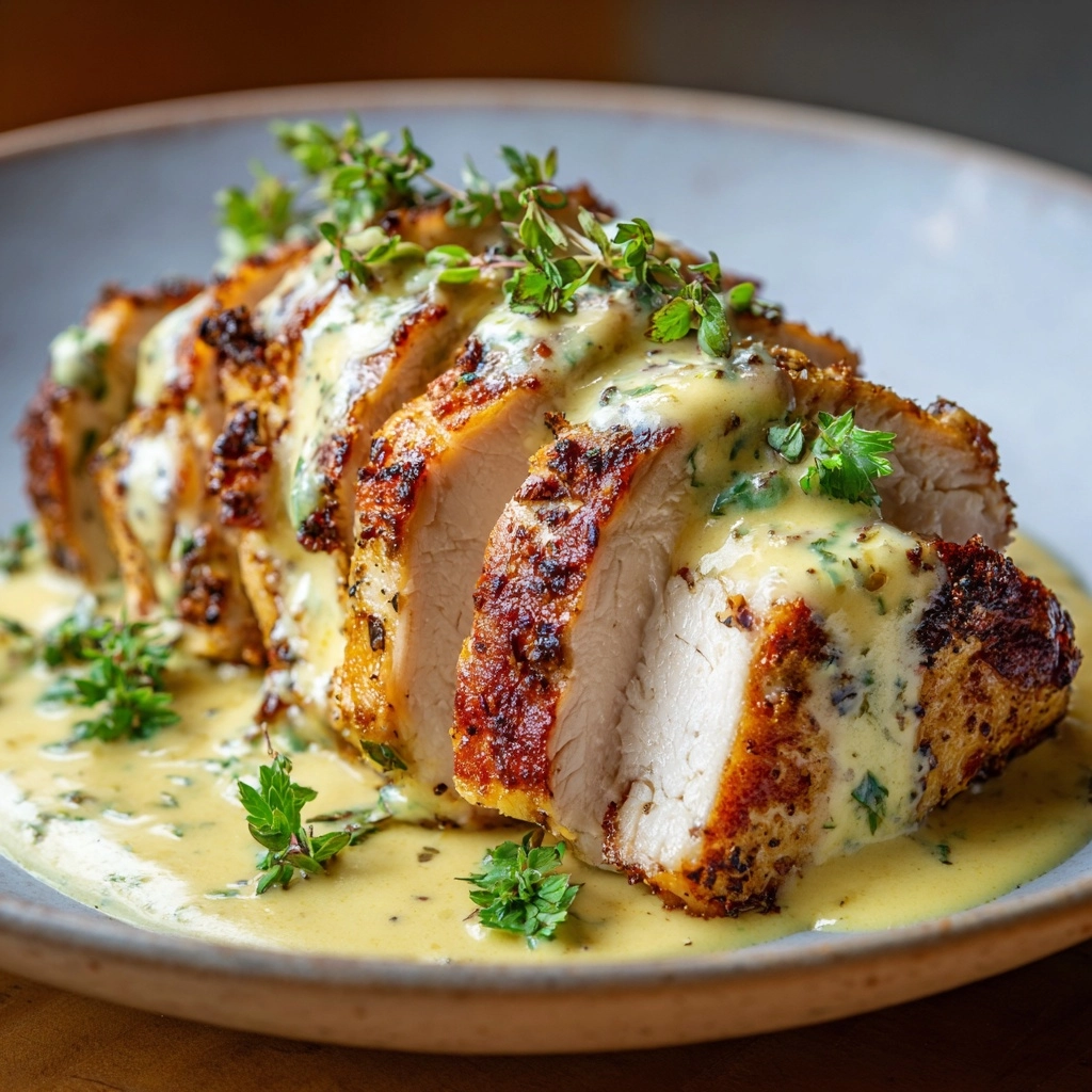 Juicy Baked Caesar Chicken with Parmesan Sauce Recipe - Recipe Image