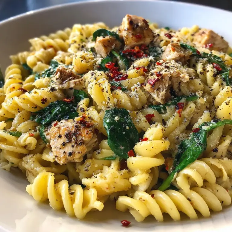 Spicy Tuna Spinach Pasta Recipe