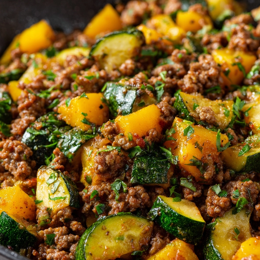Ground Beef Skillet with Sweet Potatoes & Zucchini Recipe - Recipe Image