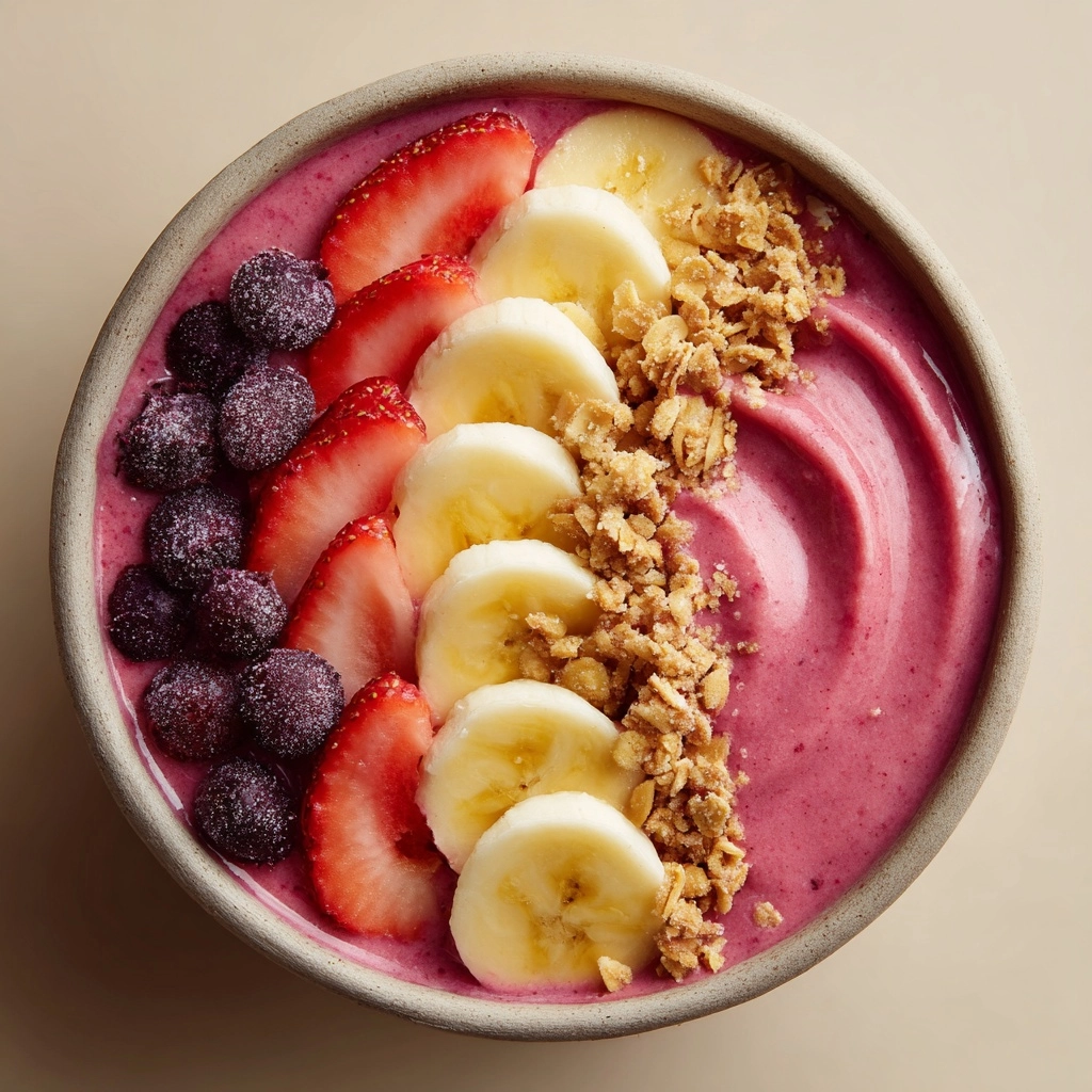 Strawberry Banana Smoothie Bowl Recipe - Recipe Image