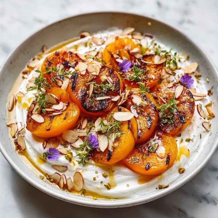 Grilled Apricots with Whipped Goat Cheese and Thyme Honey Glaze Recipe
