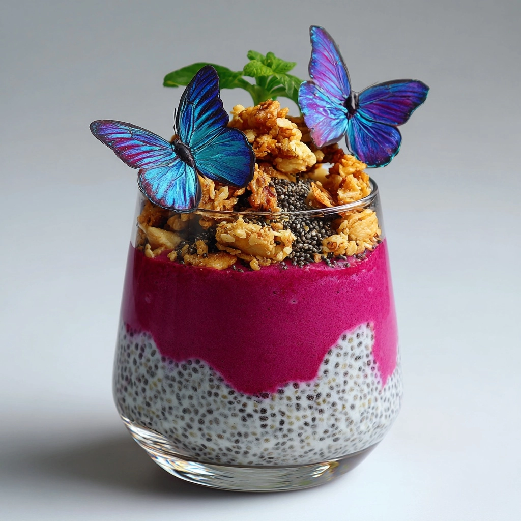 Butterfly Pea Chia Pudding Parfait Recipe - Recipe Image
