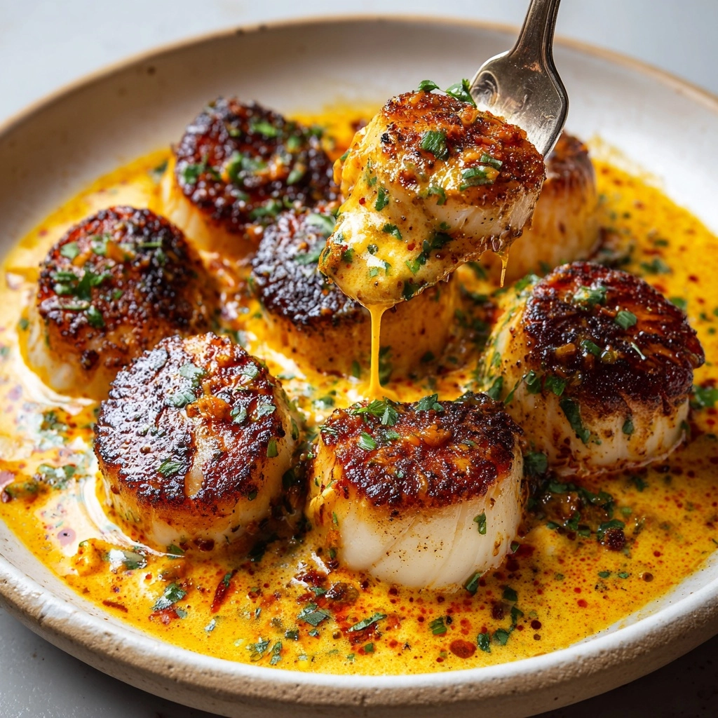 Seared Scallops with Cajun Cream Sauce Recipe - Recipe Image