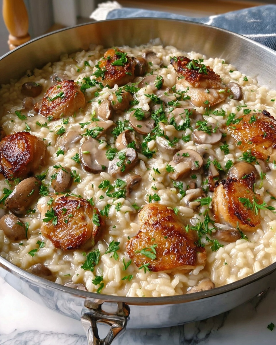 Creamy Mushroom Chicken and Rice Recipe - Recipe Image