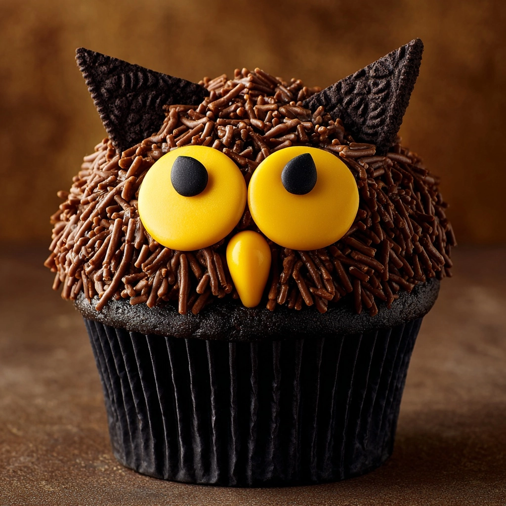 Non-Spooky Black Cat Cupcakes Recipe - Recipe Image