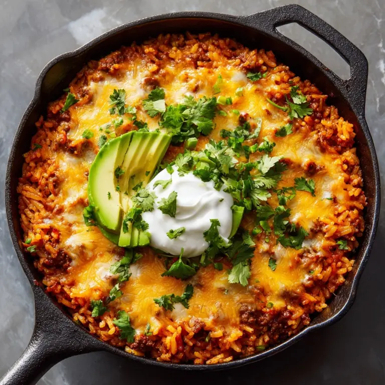 Skillet Mexican Beef and Rice Recipe