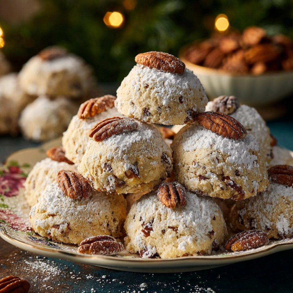 Buttery Pecan Snowball Cookies Recipe - Recipe Image