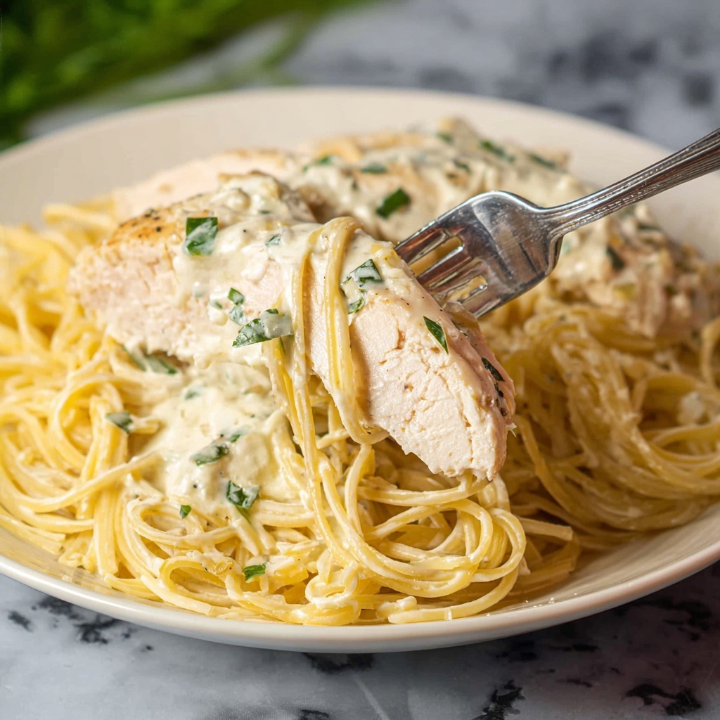 Angel Chicken with Creamy Parmesan Sauce over Angel Hair Pasta Recipe - Recipe Image