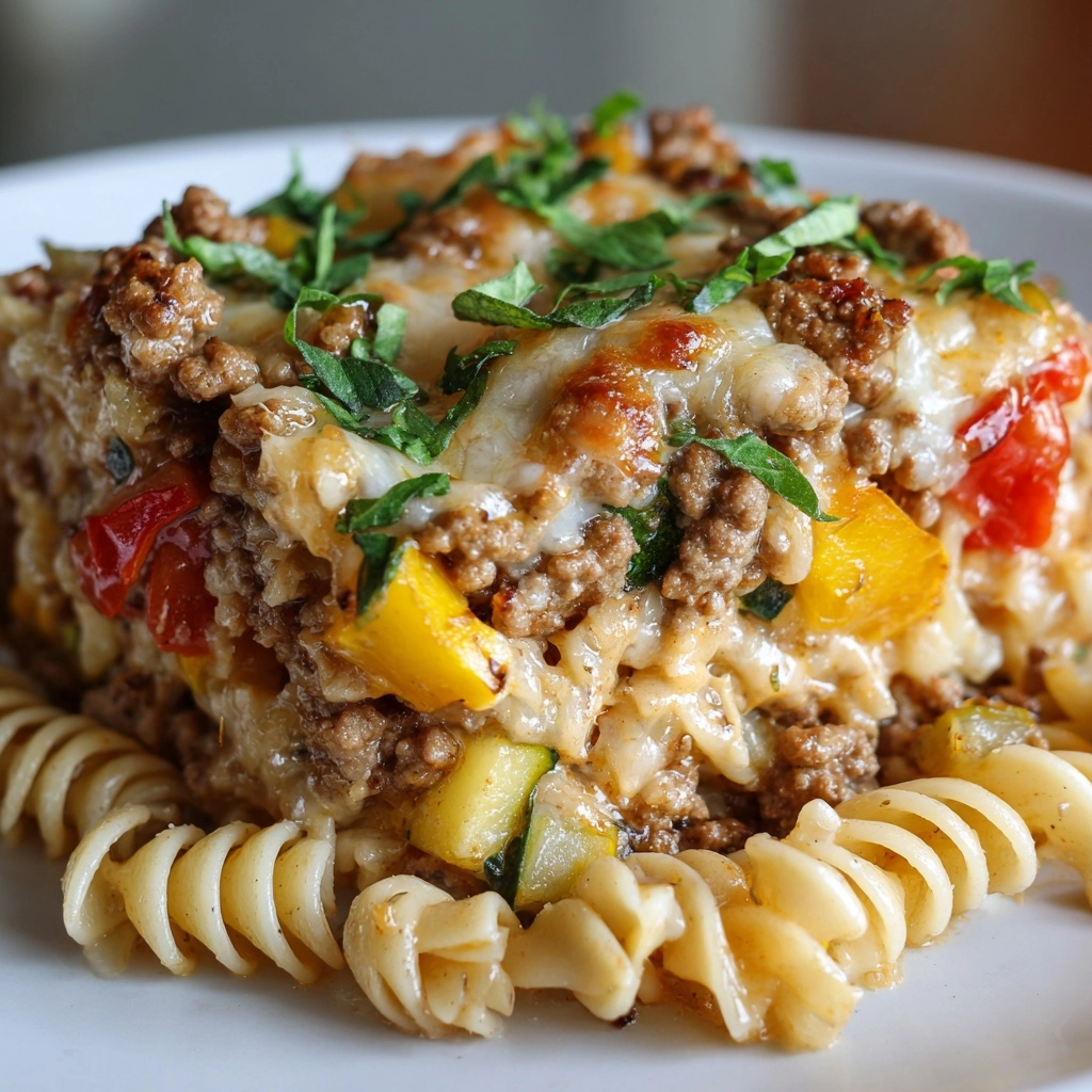 Crockpot Philly Cheesesteak Pasta Casserole Recipe - Recipe Image