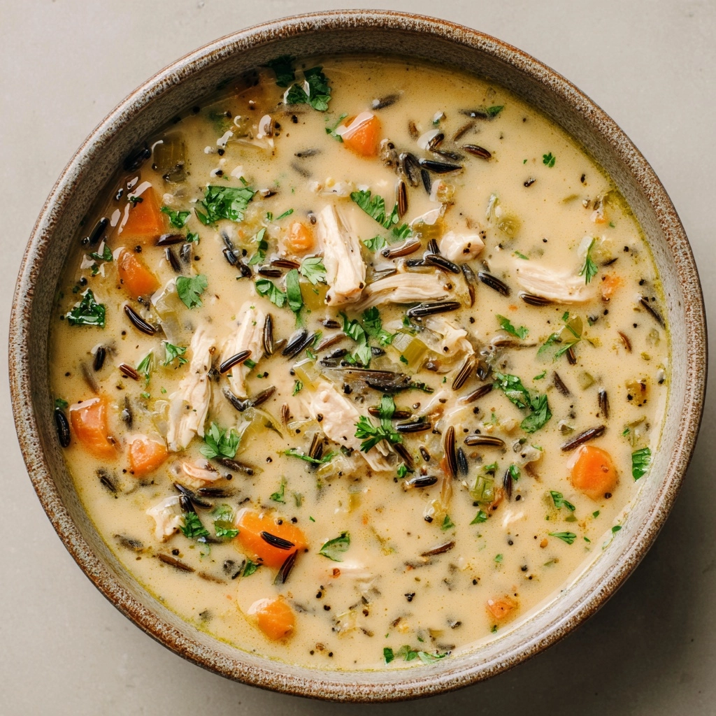 Slow Cooker Creamy Chicken and Wild Rice Soup Recipe - Recipe Image