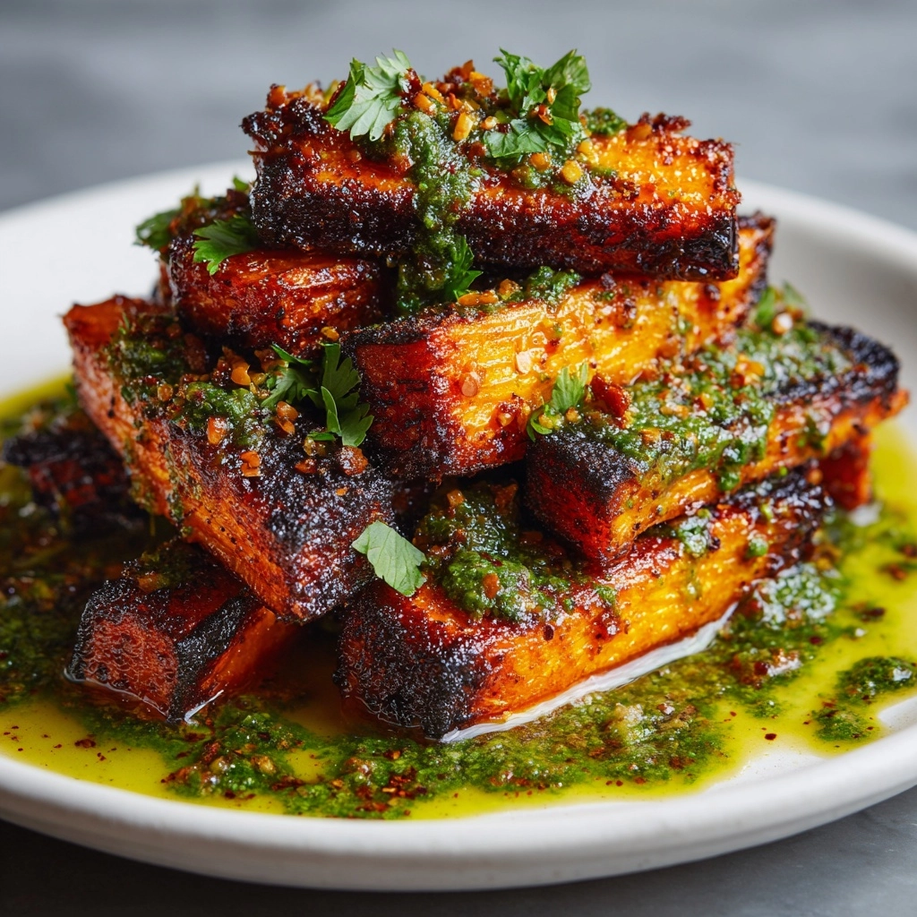 Crunchy Parmesan Carrots with Salsa Verde Recipe - Recipe Image