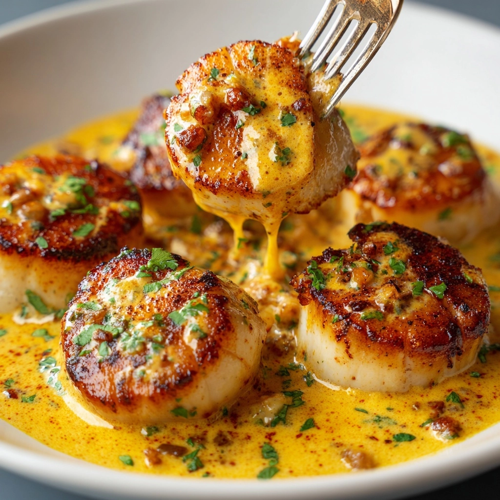 Seared Scallops with Cajun Cream Sauce Recipe - Recipe Image