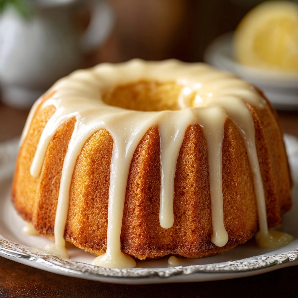Vanilla Buttermilk Pound Cake with Cream Cheese Glaze Recipe - Recipe Image