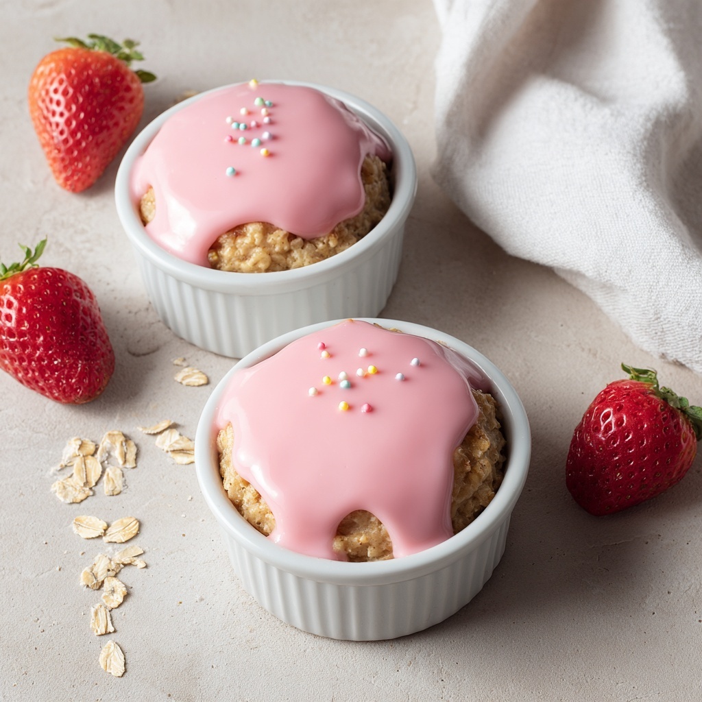 Strawberry Pop-Tart Protein Baked Oats Recipe - Recipe Image