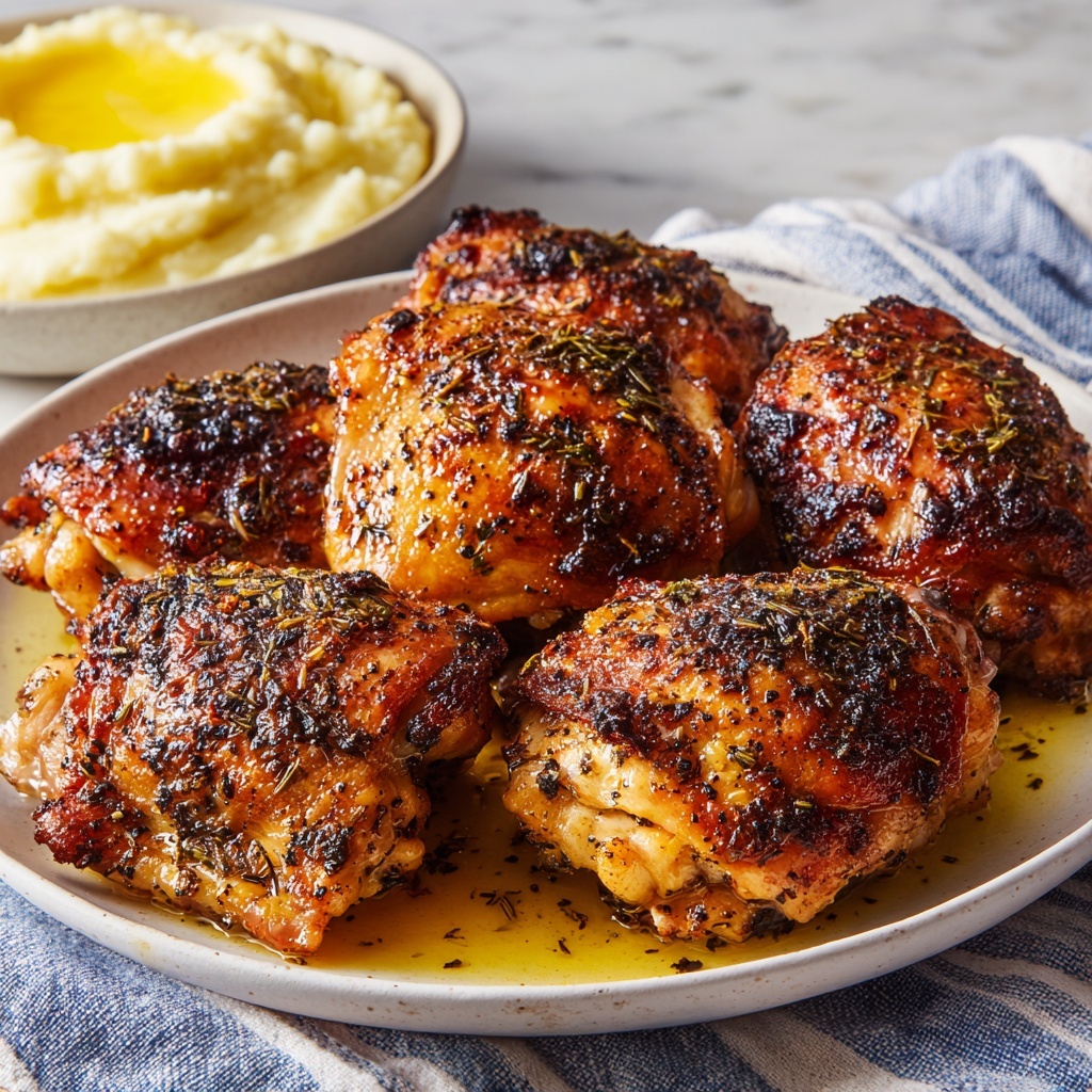 Garlic Parmesan Crispy Chicken Thighs Recipe - Recipe Image