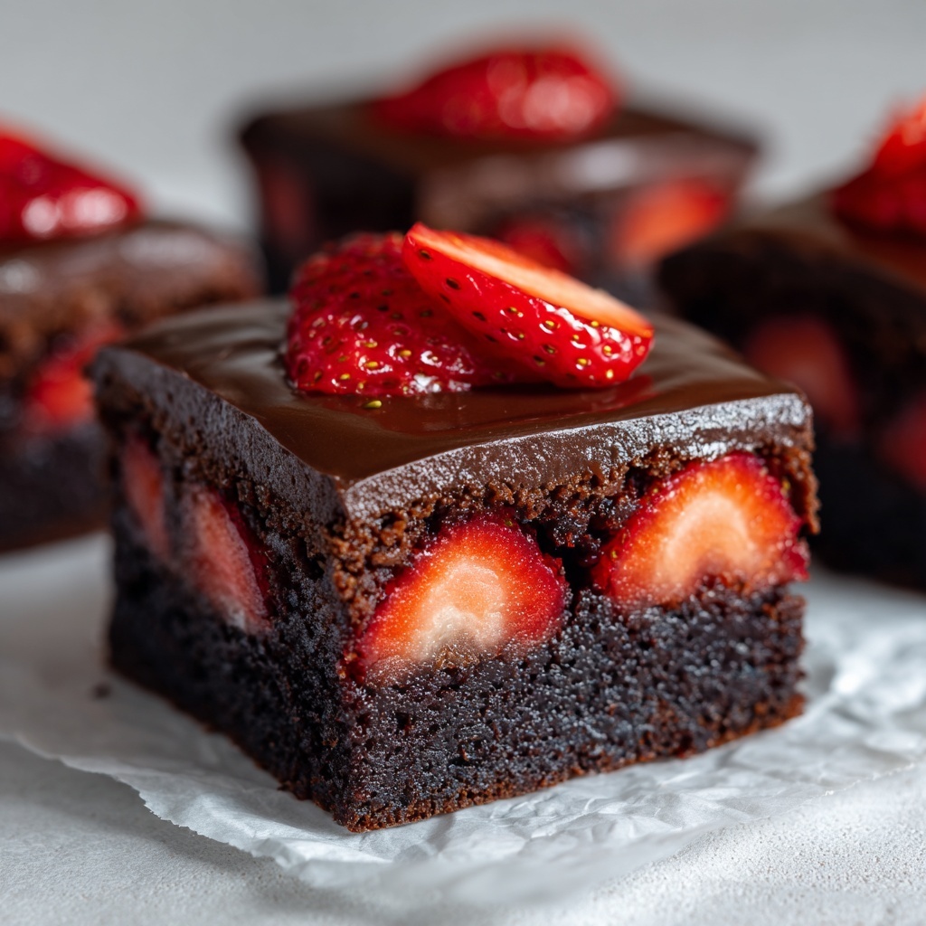 Chocolate-Covered Strawberry Brownies Recipe - Recipe Image