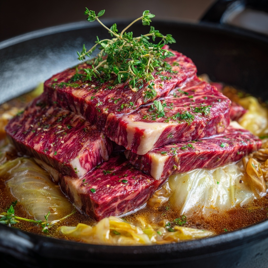 Slow Cooker Corned Beef and Cabbage Recipe - Recipe Image