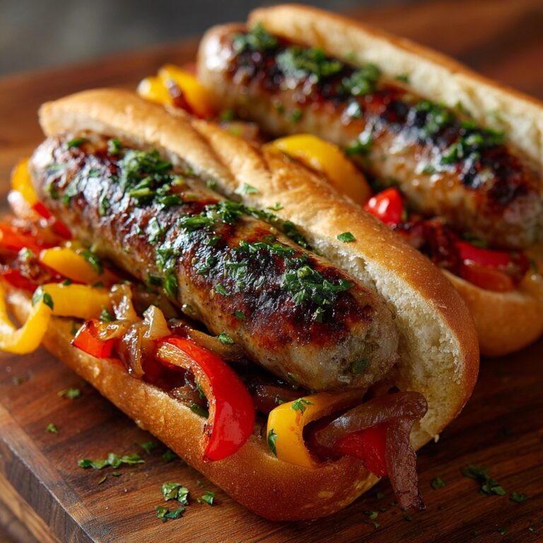 Grilled Sausage Sandwiches with Sautéed Peppers and Onions Recipe