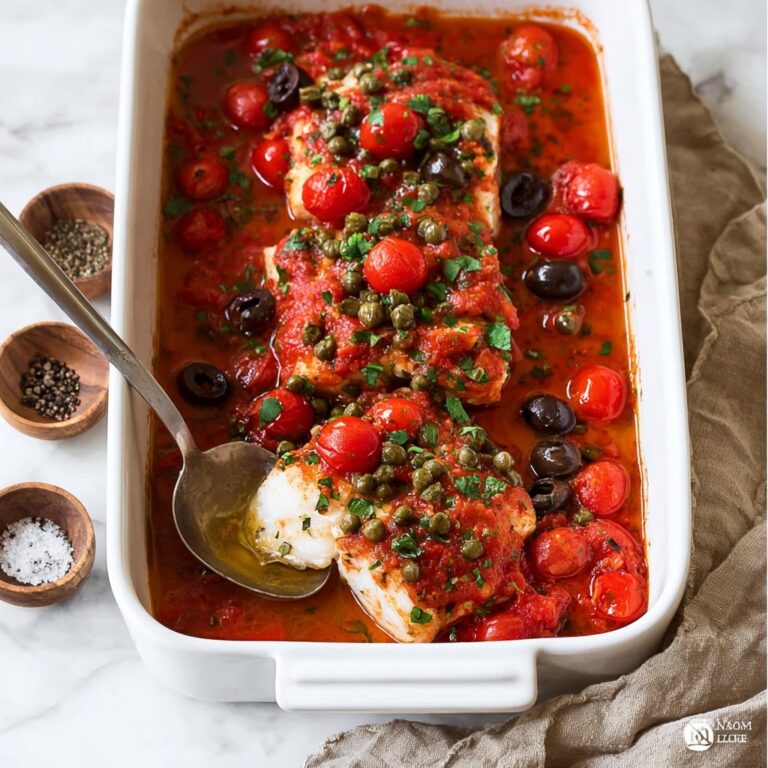 Baked Mahi Mahi with Tomatoes, Olives, and Capers Recipe