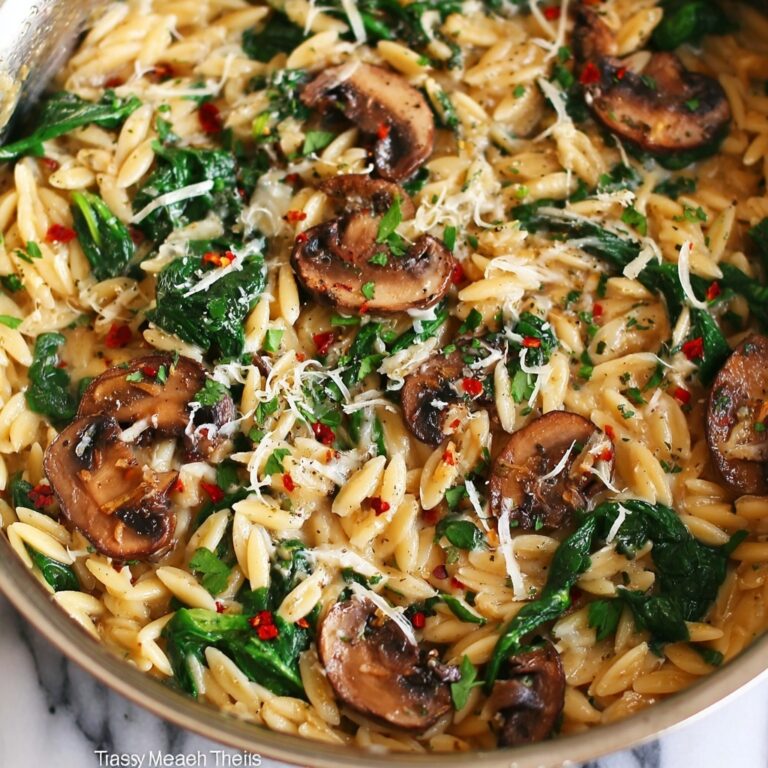 Spinach Mushroom Orzo Recipe