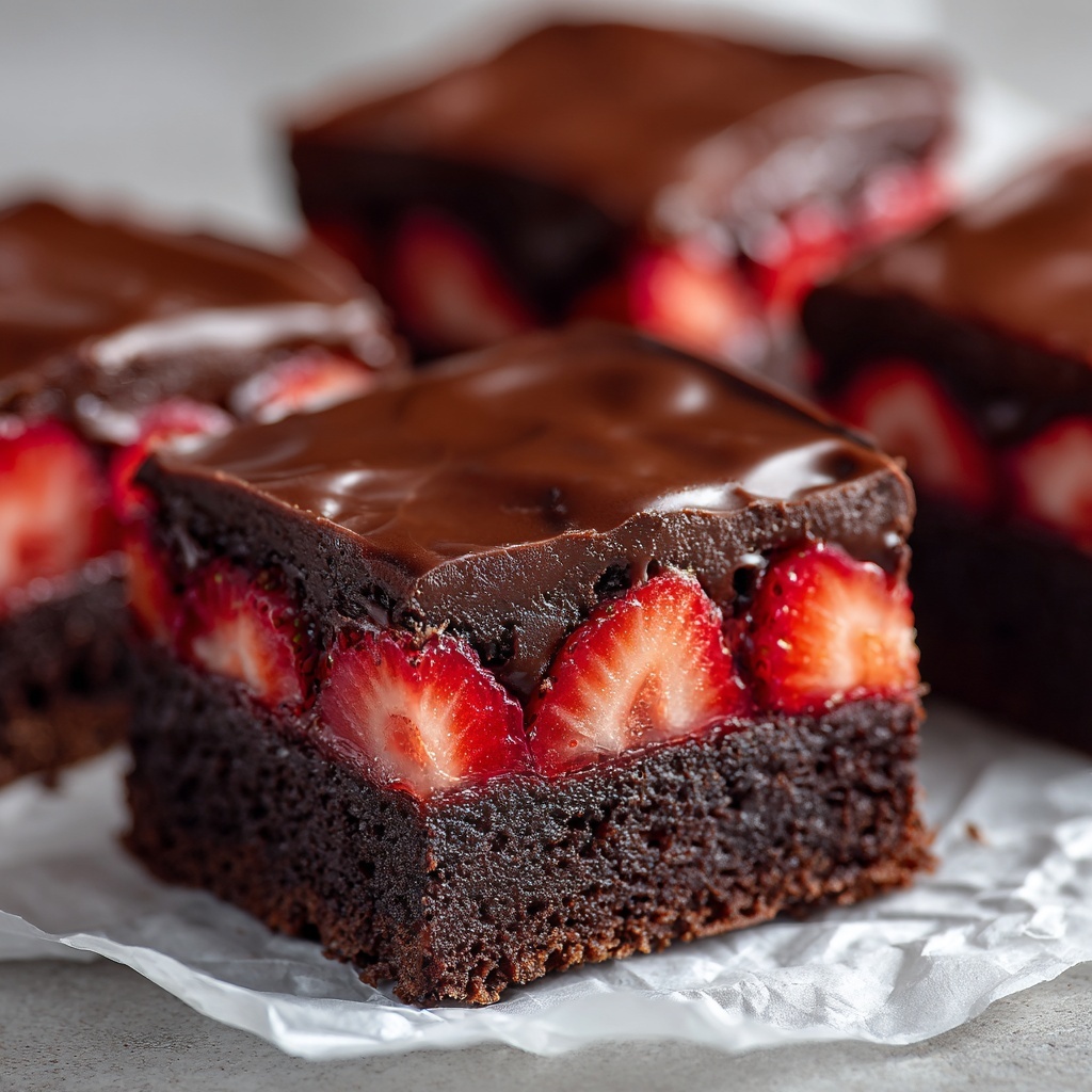 Chocolate-Covered Strawberry Brownies Recipe - Recipe Image