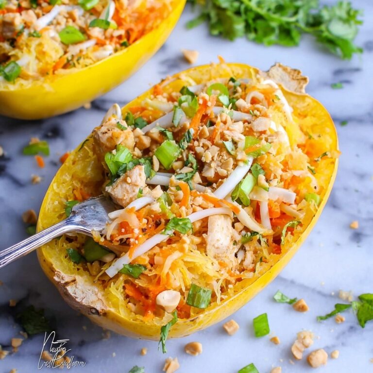 Spaghetti Squash Chicken Pad Thai Recipe
